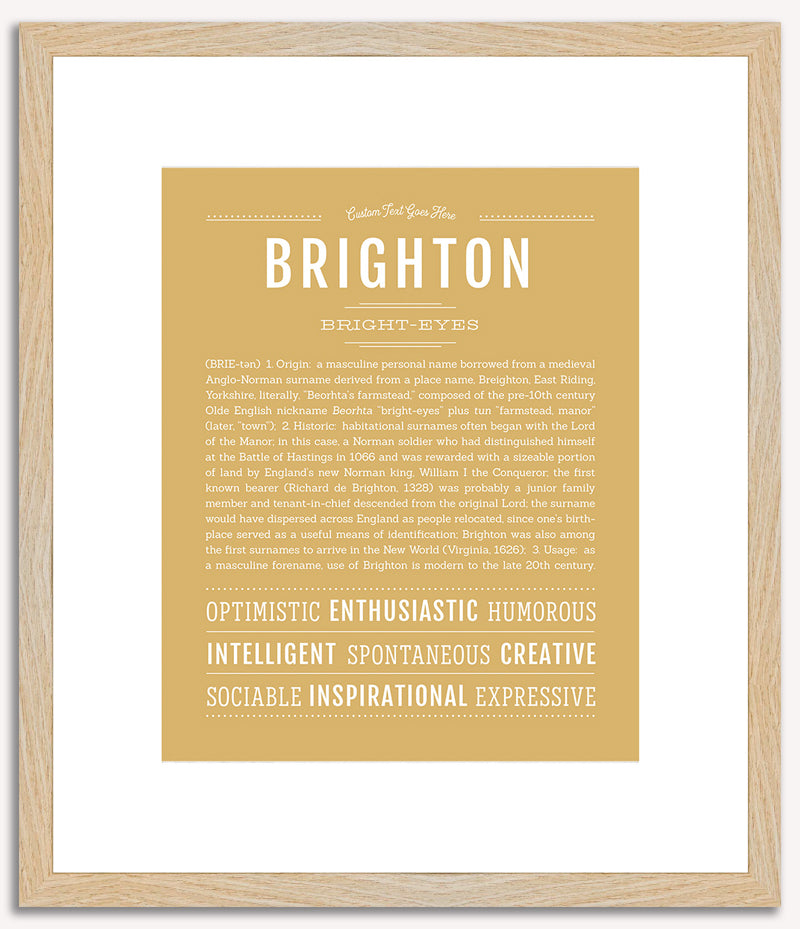 Brighton (male) | Name Art Print