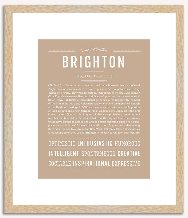 Brighton (male) | Name Art Print