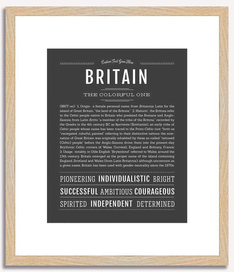 Britain (female) | Name Art Print