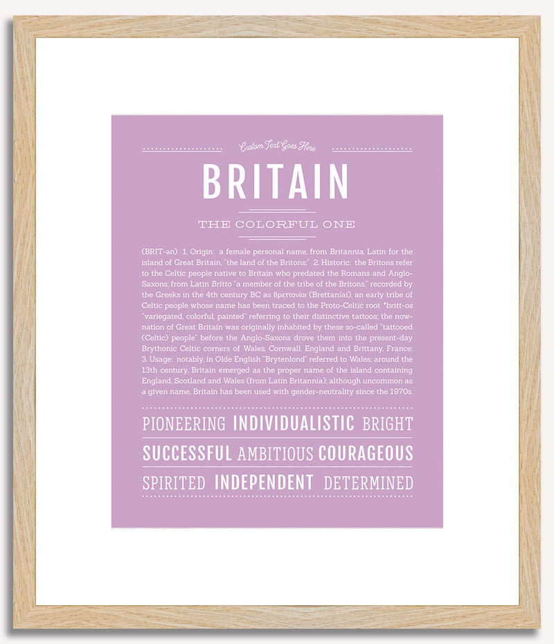 Britain (female) | Name Art Print