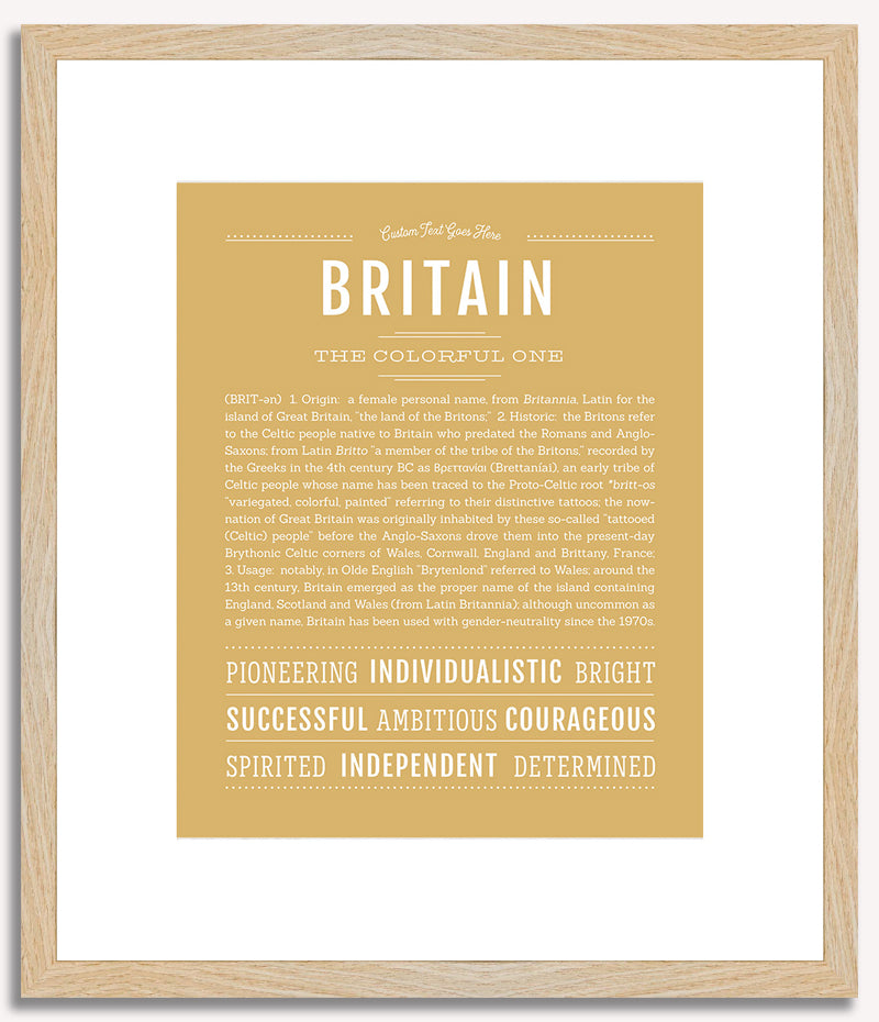 Britain (female) | Name Art Print