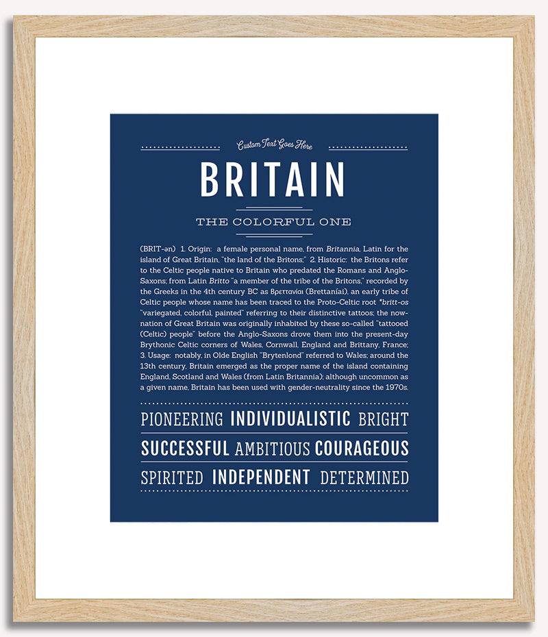 Britain (female) | Name Art Print