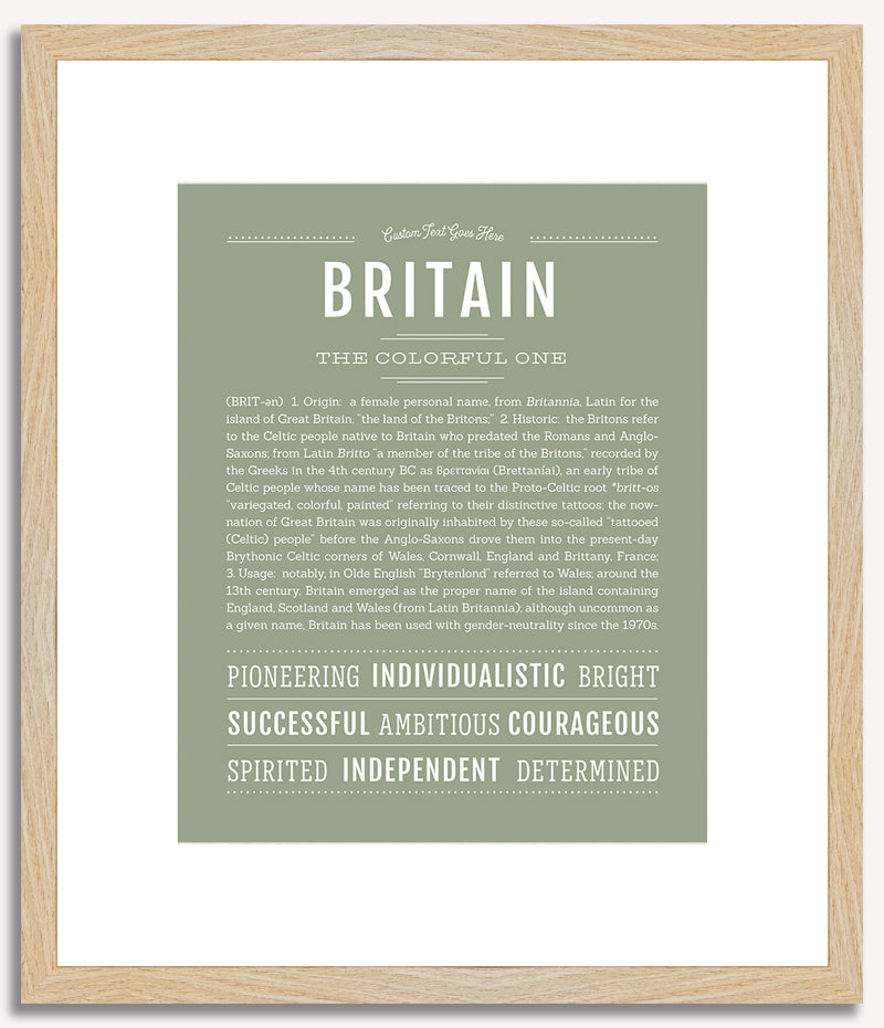 Britain (female) | Name Art Print