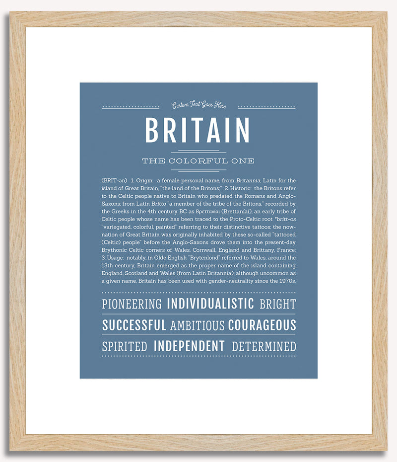 Britain (female) | Name Art Print