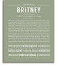Britney | Name Art Print – Name Stories
