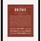 Britnie | Name Art Print