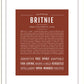 Britnie | Name Art Print