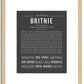 Britnie | Name Art Print