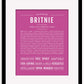 Britnie | Name Art Print