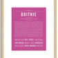 Britnie | Name Art Print