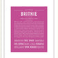 Britnie | Name Art Print