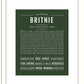 Britnie | Name Art Print