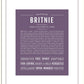Britnie | Name Art Print