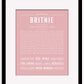 Britnie | Name Art Print