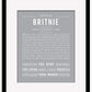 Britnie | Name Art Print