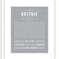 Britnie | Name Art Print