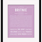 Britnie | Name Art Print