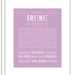 Britnie | Name Art Print