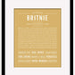 Britnie | Name Art Print