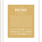 Britnie | Name Art Print