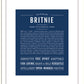 Britnie | Name Art Print