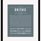 Britnie | Name Art Print