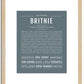 Britnie | Name Art Print