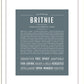 Britnie | Name Art Print