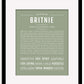 Britnie | Name Art Print