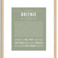 Britnie | Name Art Print