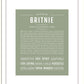 Britnie | Name Art Print