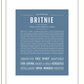 Britnie | Name Art Print