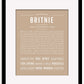 Britnie | Name Art Print