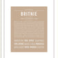 Britnie | Name Art Print