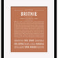 Britnie | Name Art Print