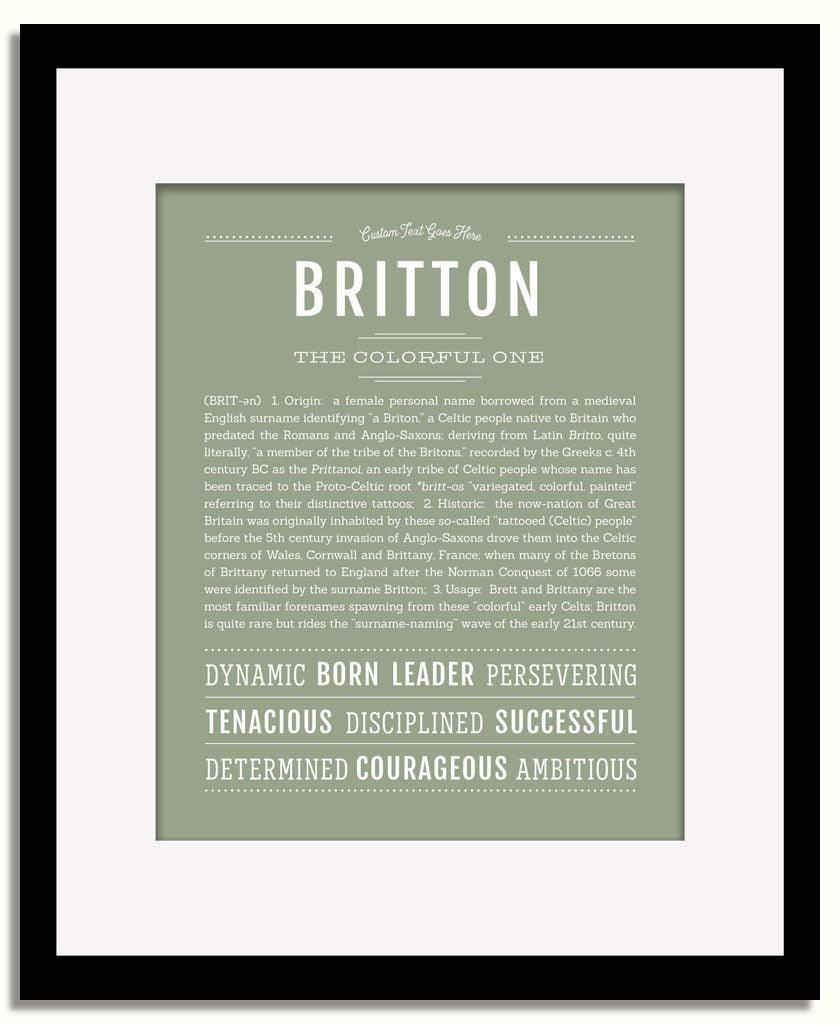 Frame Options | Sage | Black Frame, Matted