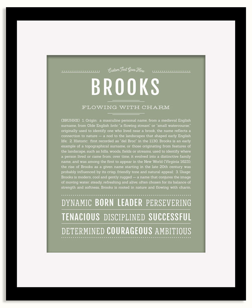 Frame Options | Sage | Black Frame, Matted