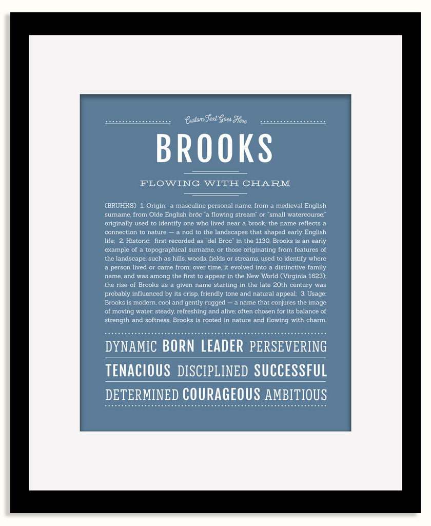 Frame Options | Steele Blue | Black Frame, Matted