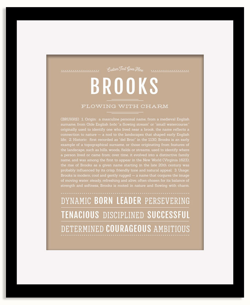 Frame Options | Tan | Black Frame, Matted