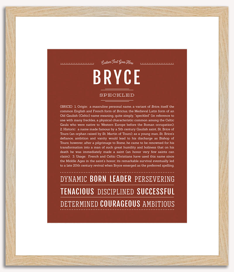 Bryce (male) | Name Art Print