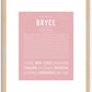 Bryce (female) | Name Art Print