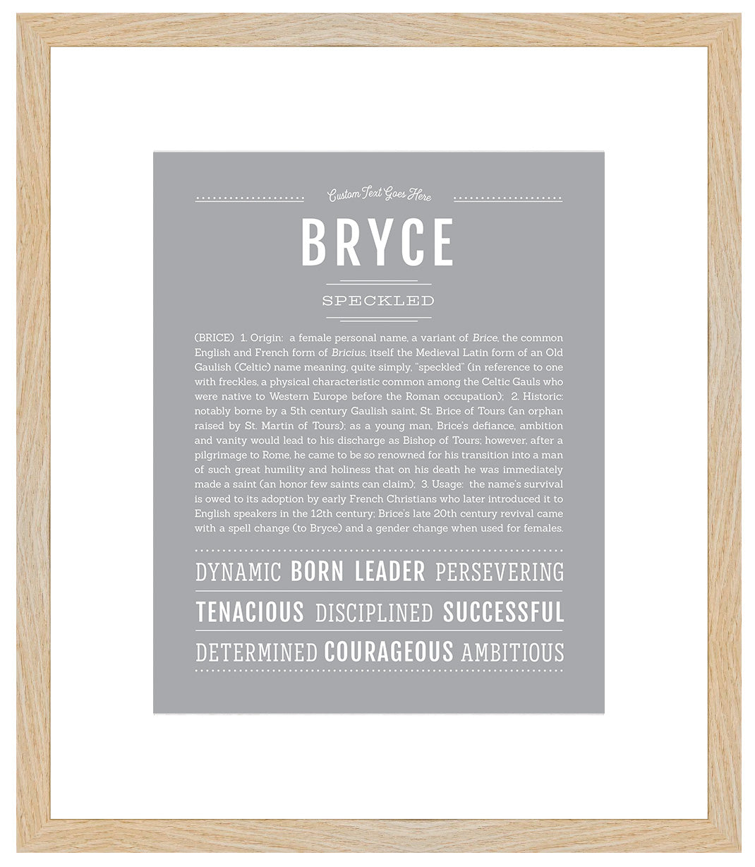 Bryce (female) | Name Art Print