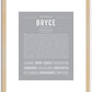 Bryce (male) | Name Art Print