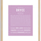 Bryce (female) | Name Art Print