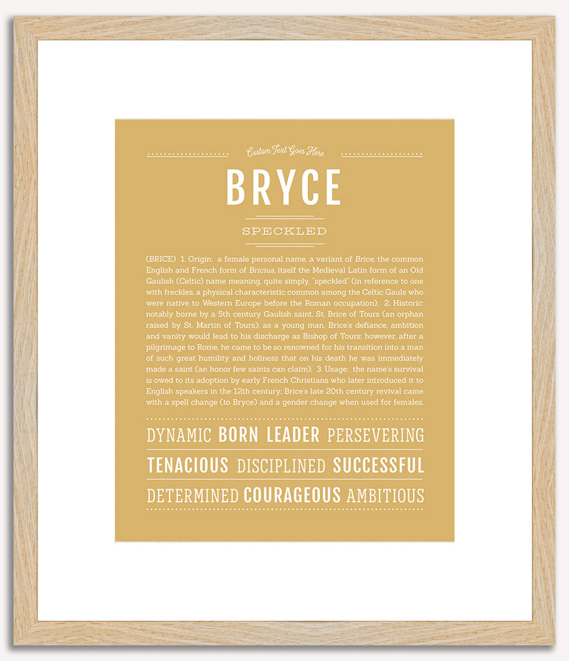 Bryce (female) | Name Art Print