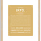 Bryce (male) | Name Art Print