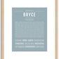 Bryce (female) | Name Art Print