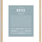 Bryce (male) | Name Art Print