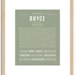 Bryce (female) | Name Art Print