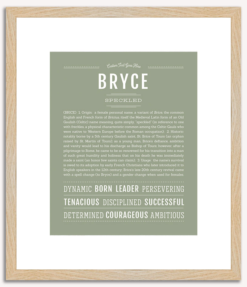 Bryce (female) | Name Art Print